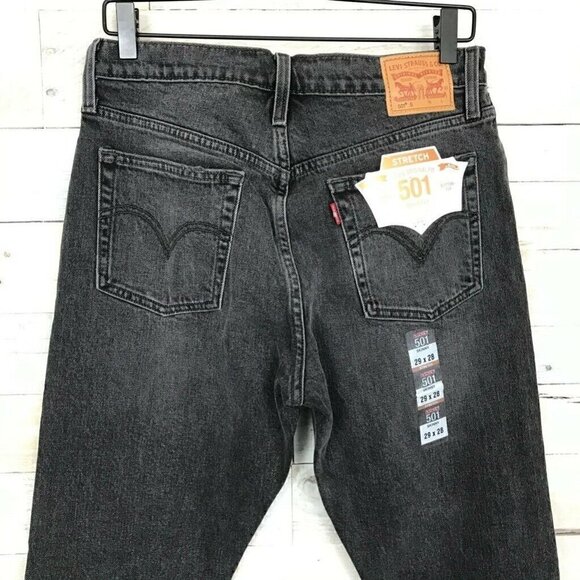 Levis Slim Skinny Jeans Black 501 Stretch 29 NEW - Picture 3 of 8